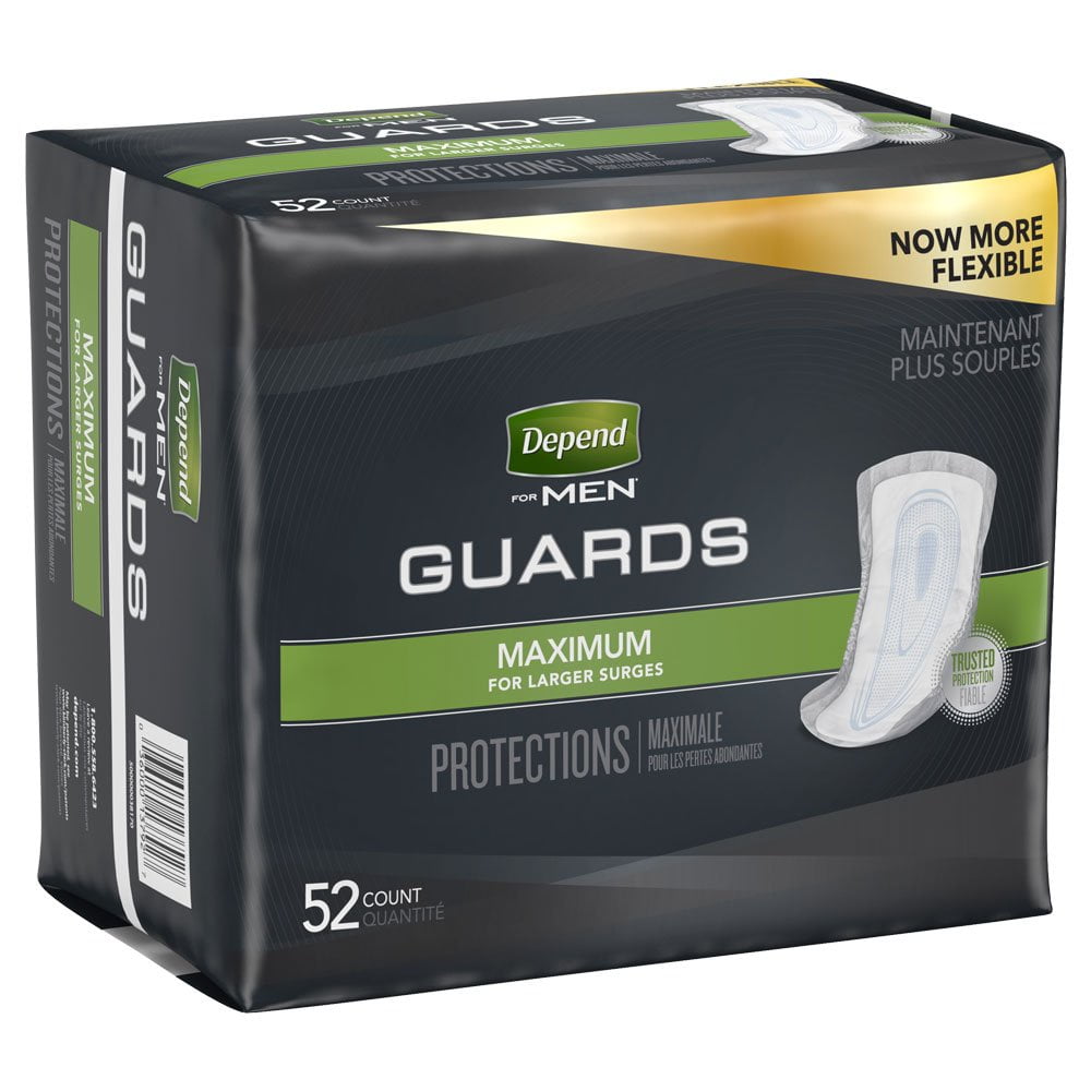 Depend For Men Incontinence Guards, Maximum Absorbency, 52 count