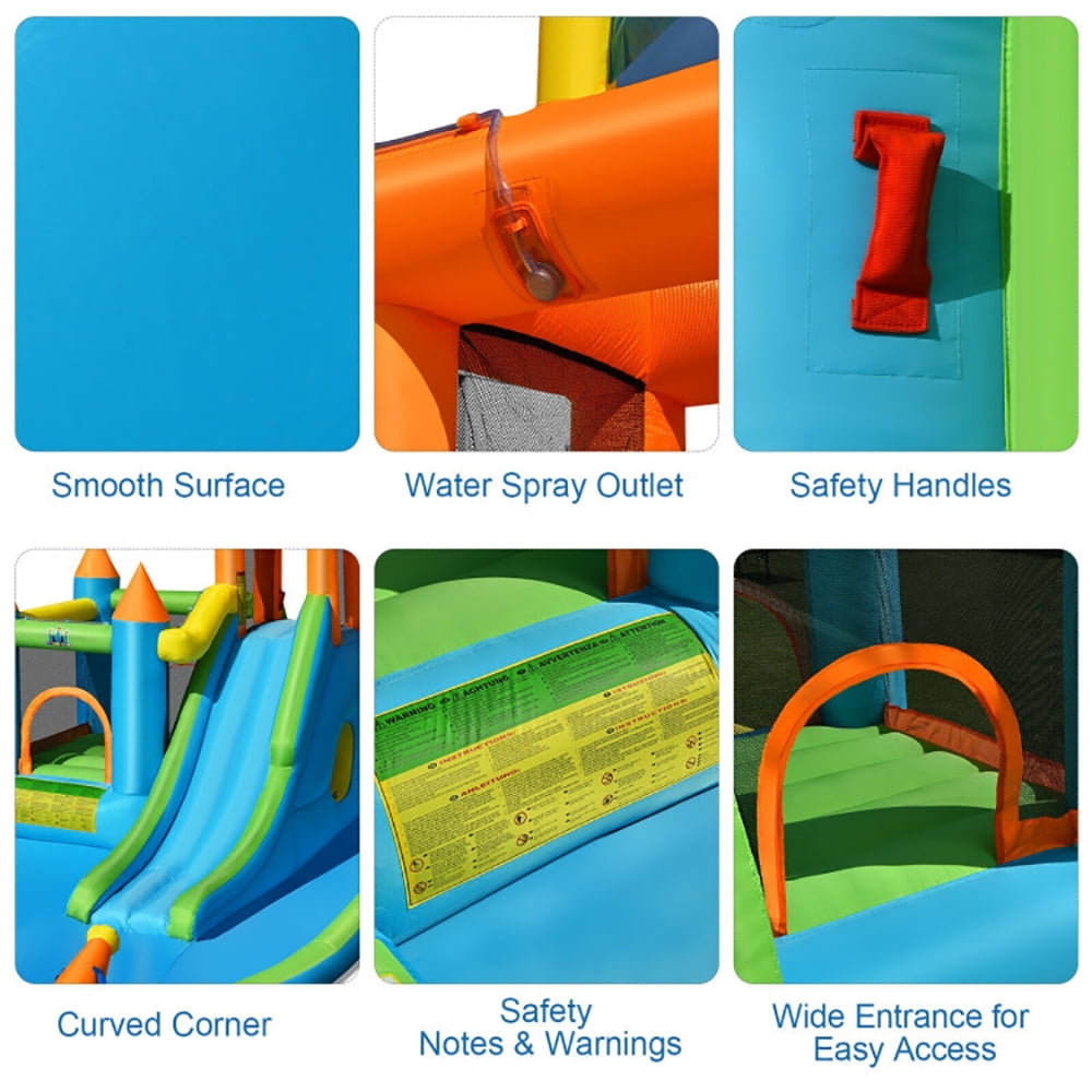 Aimee Lii Inflatable Water Slide Kids Bounce House Splash Water Pool with 735W Blower, Kids Bounce House Water Slide