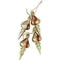 thumbnail image 2 of Northlight 4ct Gold and Red 2-Finish Shatterproof Christmas Finial Ornaments 4.5", 2 of 2