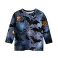 thumbnail image 5 of Abcomgle Halloween Shirts for Girls Size 14-16 Spooky Bat Spider Graphic T Shirts for Girls Crewneck 3/4 Sleeve Shirts for Kids Girls Fall Funny Scary Tee Top Girls,13-14Years, 5 of 5
