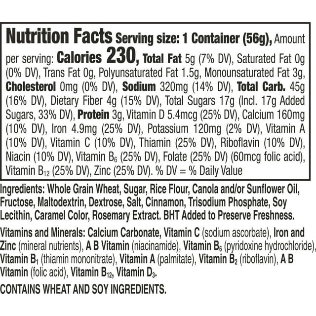 Cinnamon Toast Crunch Breakfast Cereal Cup, Single Serve Cereal, 2 oz (Pack of 6)
