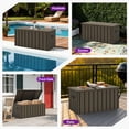 thumbnail image 5 of PURPLE LEAF Outdoor Deck Box 160 Gallon Waterproof Lockable Storage Box Container with Lid Deck Organization for Patio Cushions Side Table Pool Accessories Garden Tools, Brown, 5 of 7