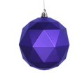 thumbnail image 1 of 4.75 in. Purple Matte Geometric Christmas Ornament Ball - 4 per Bag, 1 of 1