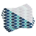 thumbnail image 1 of Ambesonne Abstract Place Mats Set of 4, Wavy Stripes Spirals, Standard Size, Turquoise Dark Blue, 1 of 6