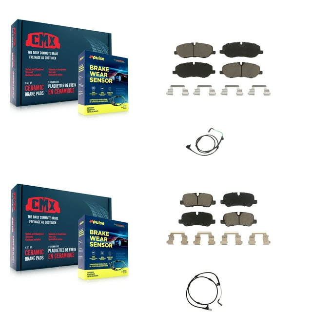 CMX Front Rear Ceramic Disc Brake Pads and Wear Sensors Kit for Car 2005 Land Rover LR3 4.4L KCW-100162