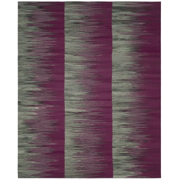 SAFAVIEH Kilim Alaia Geometric Wool Area Rug, Purple/Charcoal, 8' x 10'