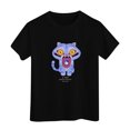 thumbnail image 1 of Pop cazadora para niña Demon Hunters Round-Neck Printed Anime Trio Poster T Shirt （Black）, 1 of 3
