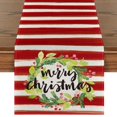 thumbnail image 1 of Merry Christmas Linen Table Runner Party Decor Plaid Dining Table Runner Holiday, 1 of 5