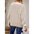 thumbnail image 5 of SOMER Oversized Sweater for Women Long Sleeve Batwing Colorblock Striped Casual Loose Pullover Fall 2025, 5 of 6