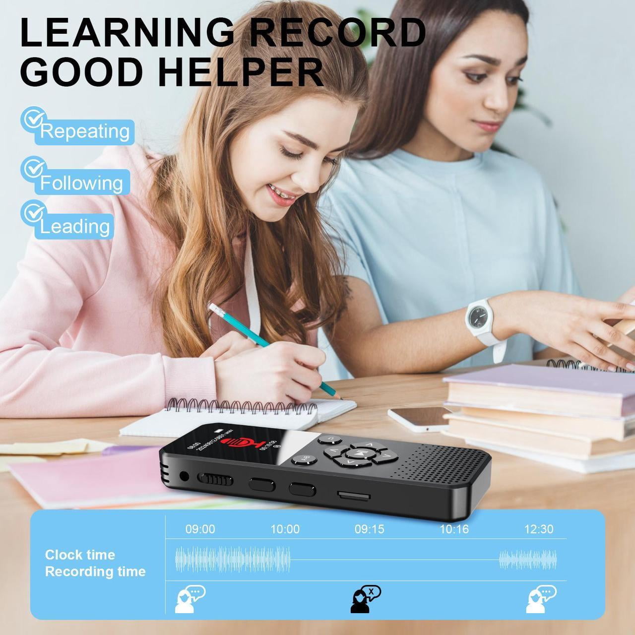 128GB Digital Voice Recorder with Playback Bluetooth Speaker Audio Recorder for Lectures Meetings Interviews Voice Audio Recorder MP3 Player with Bluetooth