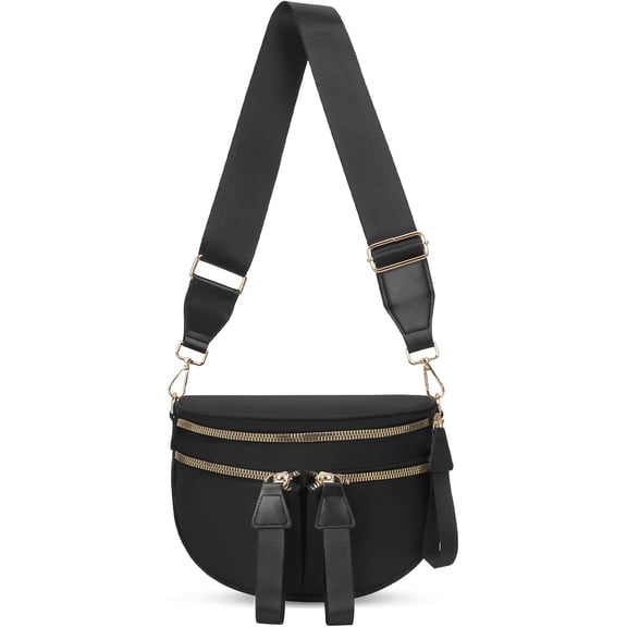 Checkered Bum Bag - Checkered Crossbody Bags for Women Checker Fanny Pack Bumbag (B01 Black)