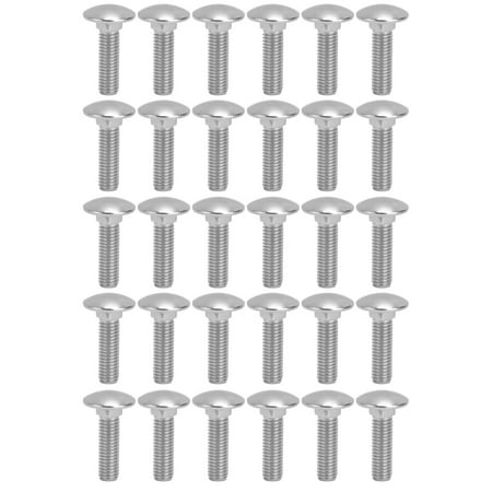 

2024 30Pcs M8x1.25 Screw Bolt A2 Stainless Steel Cup Square Coarse Thread Carriage Bolts DIN603M8x30