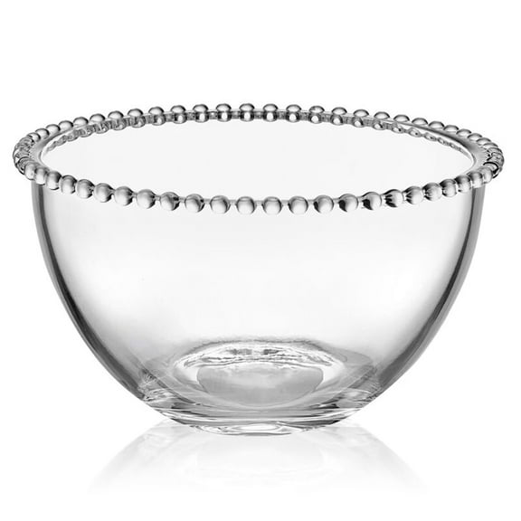 Fitz and Floyd Beaded 8.25 in Clear Glass Bowl Glass