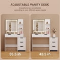 thumbnail image 5 of Bedroom Furniture Set - Includes Queen Bed Frame, Nightstands Set of 2, 5-Drawer Dresser & Vanity Desk - Modern Storage Solution for Stylish Home Decor, Beige/White, 5 of 12