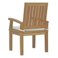 thumbnail image 5 of Modern Contemporary Urban Design Outdoor Patio Balcony Garden Furniture Side Dining Chair and Table Set, Wood, White Natural, 5 of 9