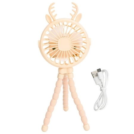 

Desk Fan Direction Power Adjustable Flexible Dual Use Mini Portable Fan Night Light for Office Dorm Yellow