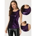 thumbnail image 2 of DARING DIVA Women's Sequined Shining Tops Sparkle Tank Top M Purple, 2 of 6