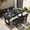 Black, variant on SERWALL 5-Piece Outdoor Patio Dining Set, All-Weather HDPE Table and Chairs, Rectangular Table with Umbrella Hole, Seats 4, Low Maintenance,Black