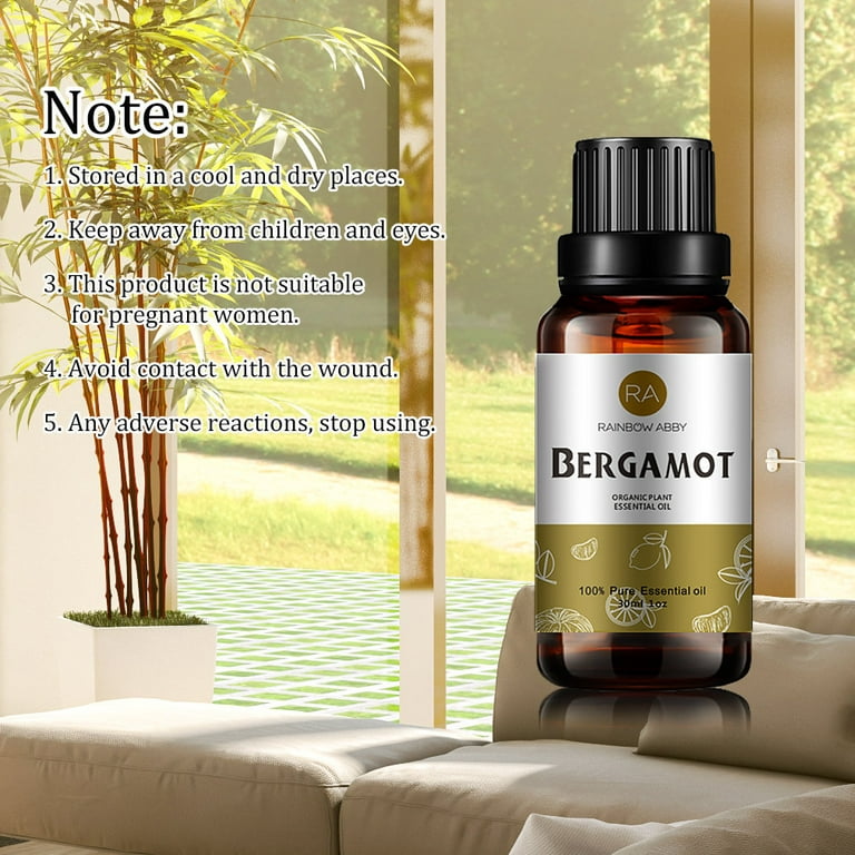 HiQiLi Bergamot Essential Oil Natural Plant Treatment Level Aromatherapy  Calming and Uplifting Soap Making Diffuser 10ML Bergamot