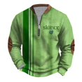 thumbnail image 1 of Penkiiy Día de San Patricio de hombre 1/4 Sudadera de cuello cremallera Shamrock Camisa irlandesa de manga larga XL Multicolor, 1 of 5