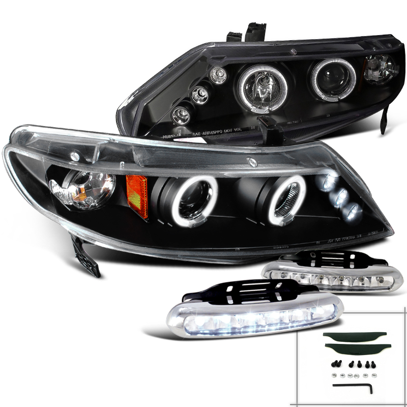 SpecD Tuning Halo Rim Projector Headlights + Driving LED Fog Lamps