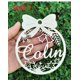 thumbnail image 3 of Nombres diferentes personalizados, decoraciones navideñas con bolas de copo de nieve para el hogar, tarjeta con nombre grabado con láser, decoración navideña, 3 of 5