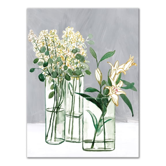Creative Products Yellow Flowers in Glass Vases 30x40 Canvas Wall Art