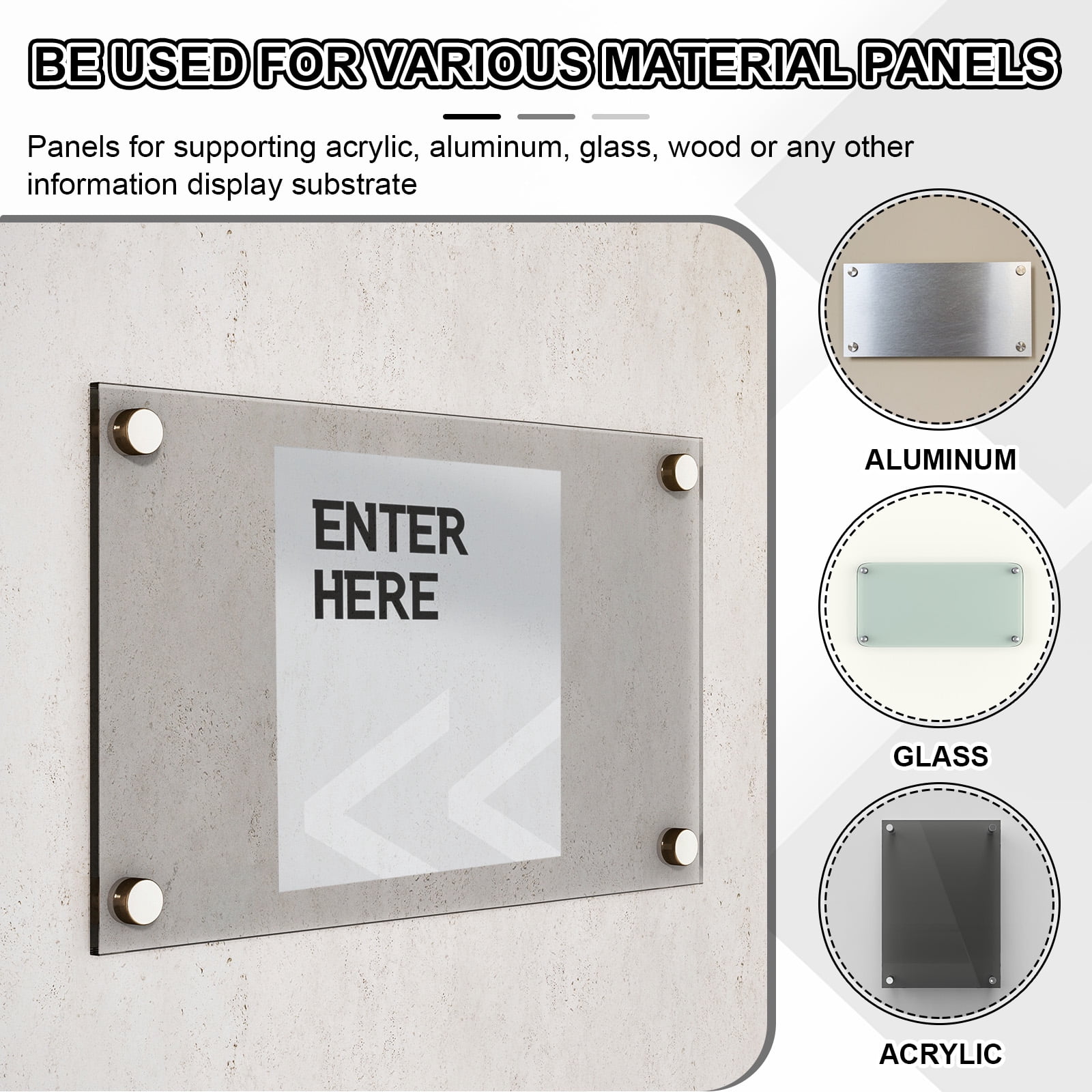 1x3.9" Standoff Screws, 8 Pack Stainless Steel Stand Off Wall Mounts Wall Sign Mounting Hardware Advertising Standoff Nail for Hanging Acrylic Signs Picture Frame, Silver