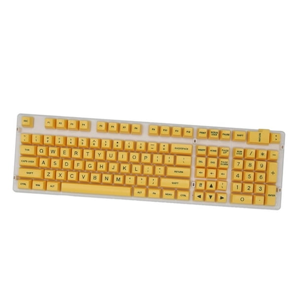 SA 108 de teclas Tapas de teclas Tapas de teclas gruesas para mecánico Letras amarillas negras CUTICAT teclado keycap