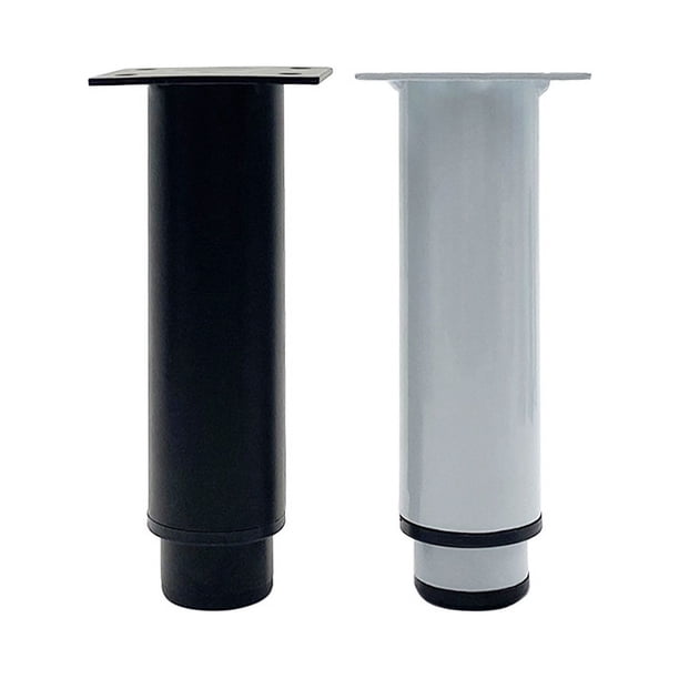 Paquete de 4 patas ajustables de metal para muebles, patas de pie para gabinete, marco central de cama resistente, pata de soporte de listones para mesa, cama, sofá (80mm-120mm negro + blanc