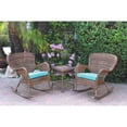 thumbnail image 4 of Jeco Windsor Honey Wicker Rocker Chair And End Table Set With Hunter Green Chair Cushion, 4 of 5