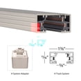 thumbnail image 2 of WAC Lighting H Track 24" Aluminum Line Voltage Track Head Extension in Nickel, 2 of 2