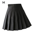 thumbnail image 1 of Falda plisada Mini uniforme de colegiala de tenis de cintura alta con pantalones cortos, Negro, M Vogacara AP001094-07, 1 of 7