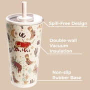 HydroJug Everyday Tumbler – Ceramic-Lined Insulated Tumbler with Straw and Soft-Touch Lid, Cup Holder Friendly – 20 oz, Rodeo