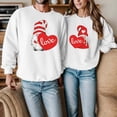 thumbnail image 2 of TKAOPKFD Couple Casual Sports Hoodie for Valentine's Day with Cartoon Print and No Hood (Women), 2 of 5