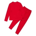 thumbnail image 4 of YONGHS Kids Boys Girls Thermal Long Johns Set Long Sleeve Tops and Pants Warm Base Layer Set Red 13-14, 4 of 7