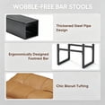 thumbnail image 3 of Modern Counter Height Bar Stools Set of 3, Metal Frame with Double Cushion & Footrest, for Kitchen Island & Home Bar, Brown, 3 of 6