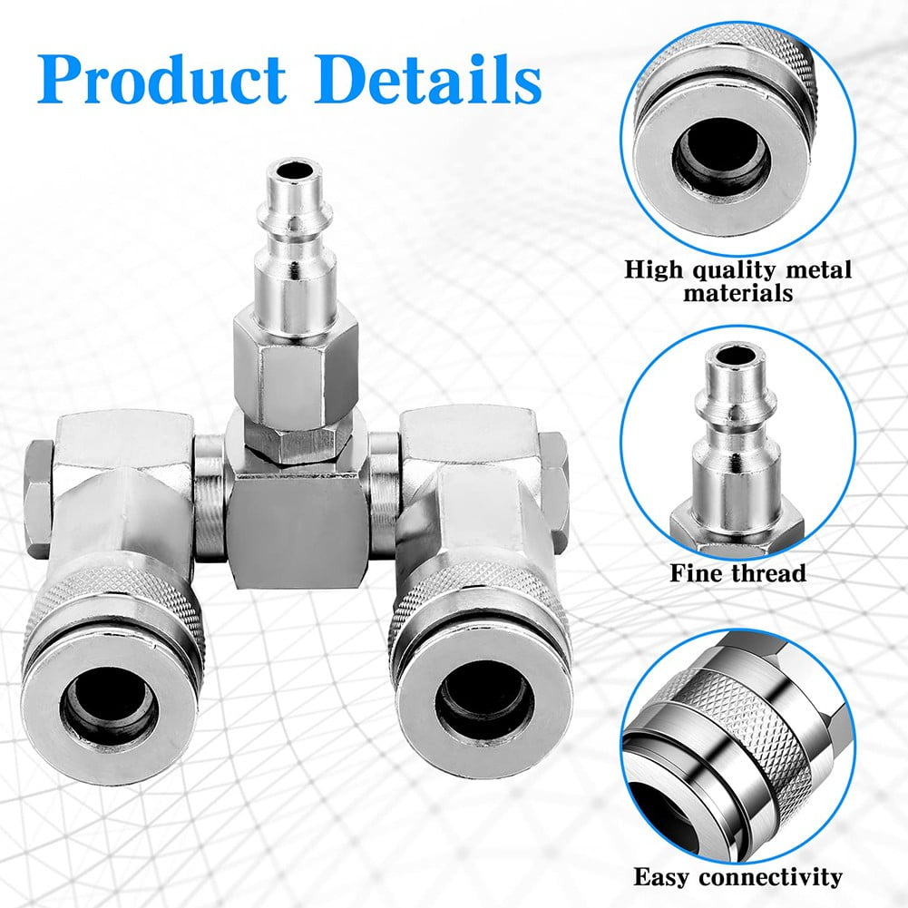Easy And Quick Connection With Air Hose Connectors 2 Way Splitter Fittings Smile Home