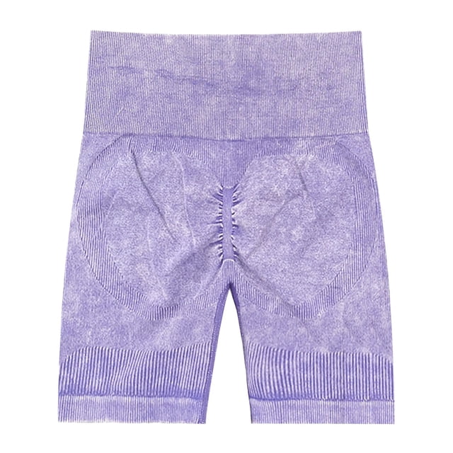 Gibobby Falda Shorts Mujer Pantalones cortos deportivos de yoga de puntos con gradiente de cintura alta para mujer(Lila, L)