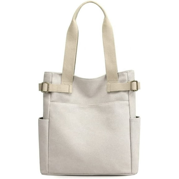 JUYGO Retro Canvas Hobo Handbag Satchel for Women Men Teen Multipocket Large Shoulder Bag Purse