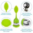 thumbnail image 2 of Juego de 5 infusores de té de silicona Difusor de té de acero inoxidable con forma de bola, filtro de té y platillos, 2 of 5