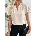 thumbnail image 6 of SHEWIN Womens Dressy Tops Summer V Neck Flowy Short Sleeve Blouses Business Casual Office Work Vacation Clothes, 6 of 9