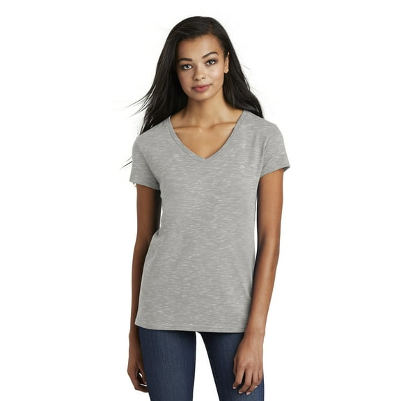 District Women's Medal V-Neck Tee . DT664