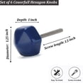 thumbnail image 2 of Hexagon Ceramic Small Blue ( Set Of 6 ) Solid Knobs Pull And Push For Handles, Cabinet, Drawer, Door, Wardrobe, Home Interior Decorative Item, 2 of 10