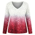thumbnail image 3 of oqasdz Sweatshirt for Women Long Sleeve V Neck with Shoulder Drop Neckline Featuring Digital Print Design Durable Soft Casual Dailywear, 3 of 3
