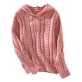 thumbnail image 2 of Suéter de cuello alto para mujer, suéter informal de cuello redondo y manga larga, suéter de punto a rayas, blusa holgada, suéter para mujer, 2 of 3