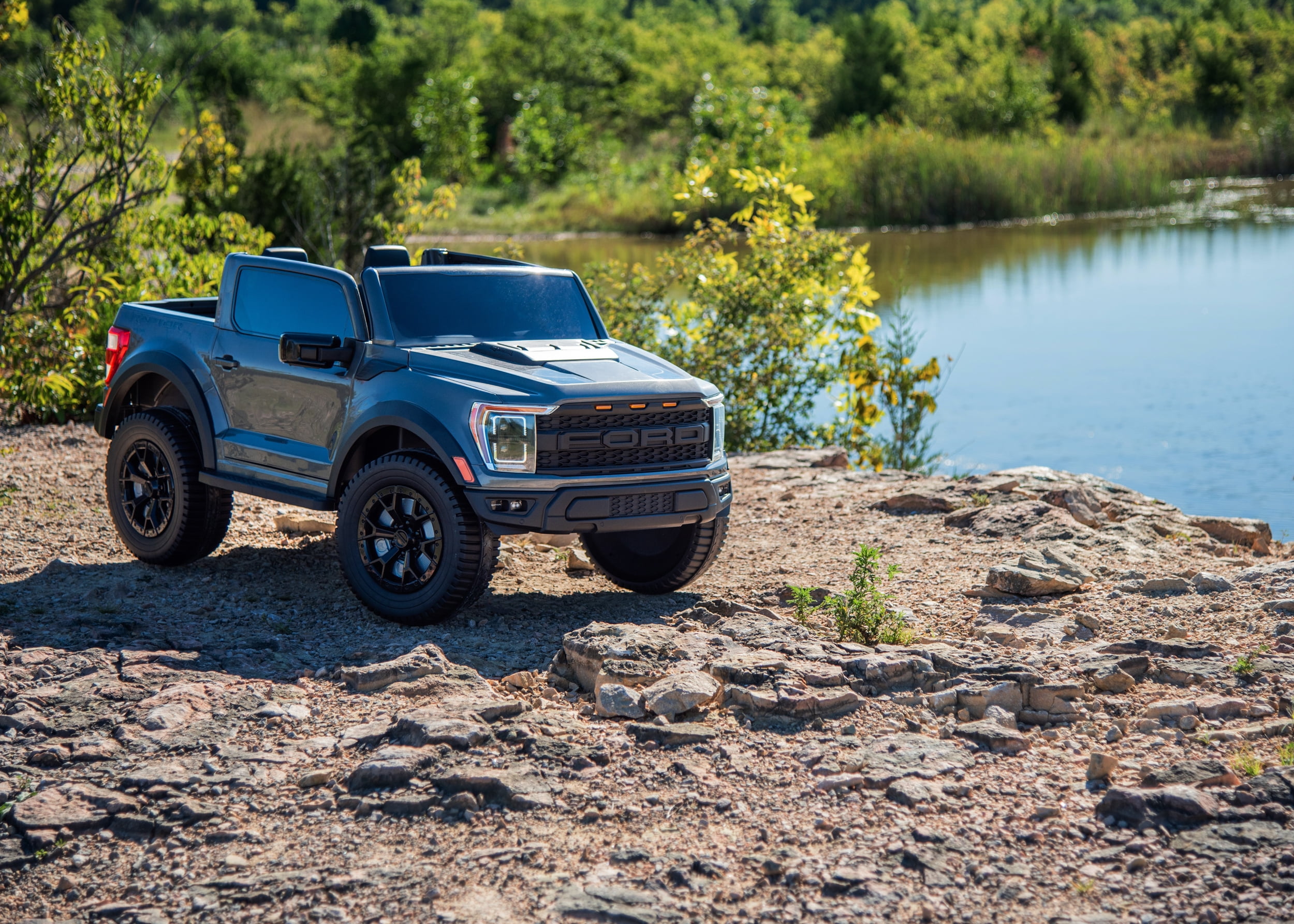 12V Ford F-150 Raptor Battery Ride-on Toy, Carbonized Grey, Kids Ages 3+, by Huffy