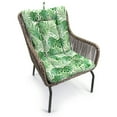 thumbnail image 3 of Jordan Manufacturing 38" x 21" Bryann Tortoise Green Tropical Rectangular Outdoor Wrought Iron Chair Cushion with Ties and Hanger Loop, 3 of 14