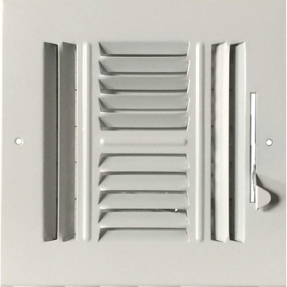 6"x 6" (Duct Opening Size) 4Way Stamped Face Steel Ceiling/sidewall Air Supply Register Vent