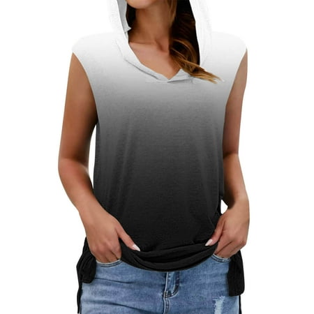 

Pianpianzi Long Sleeve Shirt Scrub Short Sleeve Shirts for Women Dressy Womens Blouses Tops Blouse For Women Fashion Sleeveless Print Hooded Tank Tops Solid Side Slit Casual Loose Basic Tops With Hat